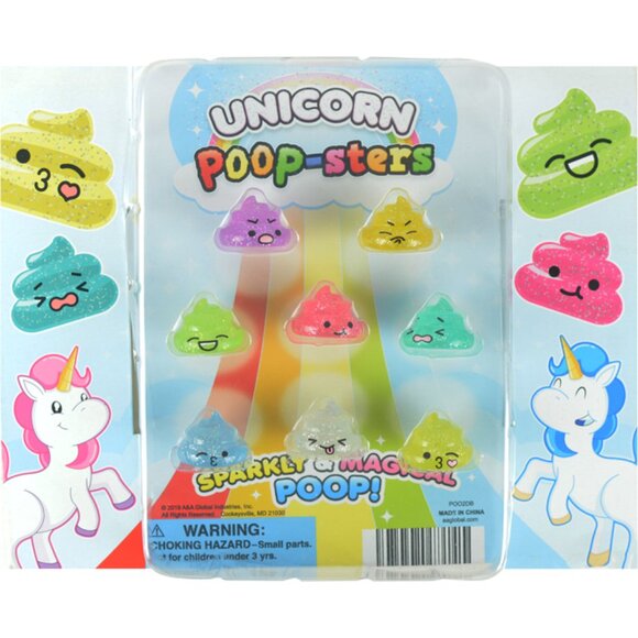 Unicorn Poopsters Figurines Set of 14 Poop Toy Figures Multicolor and Glitter - Picture 2 of 2